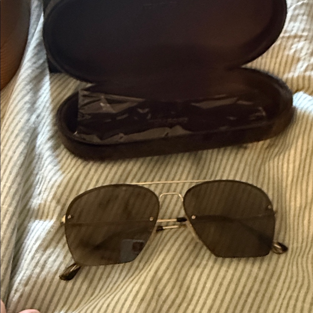 Tom Ford Gold and brown Aviator Sunglasses